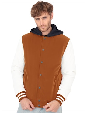 Chamarra Bomber Roosevelt Capucha Desmontable Para Hombre