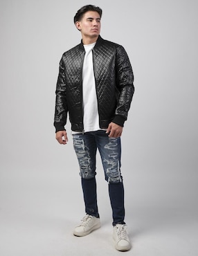 Chamarra casual Moderno de poliéster con bolsillos para hombre