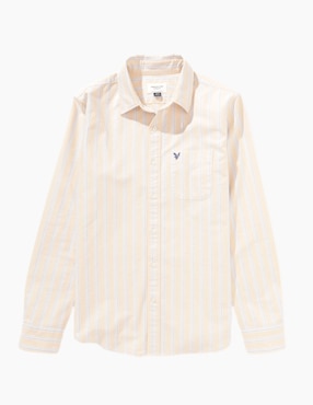 Camisa casual American Eagle de algodón manga larga para hombre