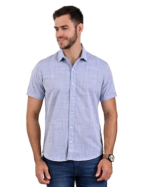 Camisa Casual Supply De Algodón Manga Corta Para Hombre