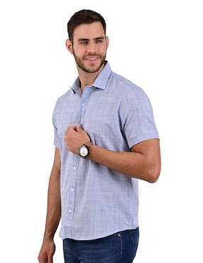 Camisa casual Supply de algodón manga corta para hombre