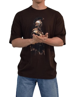Playera John Leopard spartan warrior cuello redondo para hombre