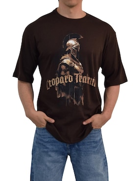 Playera John Leopard spartan warrior cuello redondo para hombre