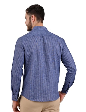 Camisa casual Supply de poliéster y algodón manga larga para hombre