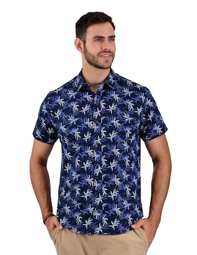 Camisa Casual Supply De Poliéster Y Algodón Manga Corta Para Hombre