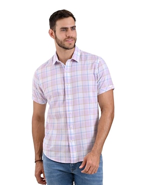 Camisa Casual Supply De Algodón Y Lino Manga Corta Para Hombre