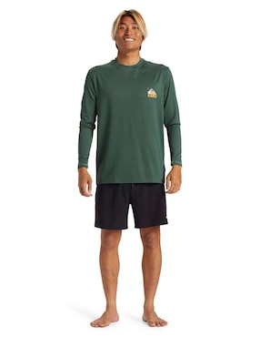 Rashguard Quiksilver estampado logo para hombre