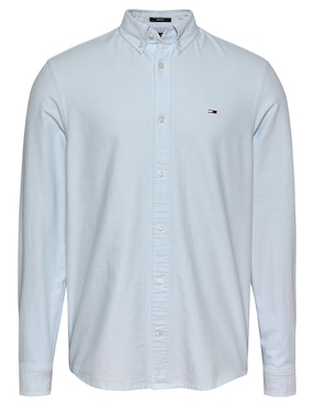 Camisa casual Tommy Jeans de algodón manga larga para hombre