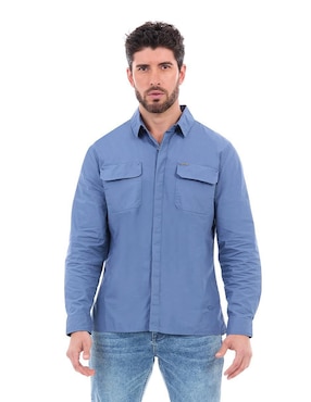 Camisa casual Buffalo Jeans David Bitton de algodón manga larga para hombre
