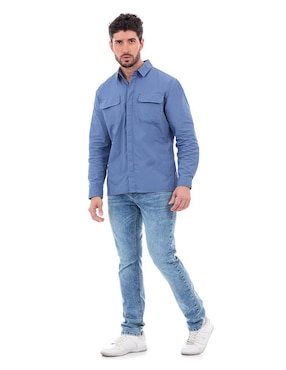 Camisa casual Buffalo Jeans David Bitton de algodón manga larga para hombre