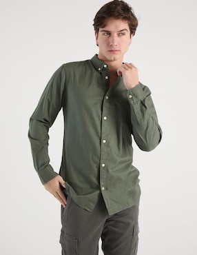 Camisa casual That's It de algodón manga larga para hombre