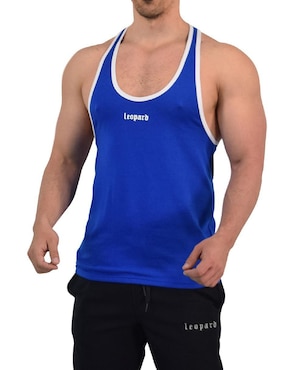 Playera John Leopard Powerhouse Tank cuello redondo para hombre