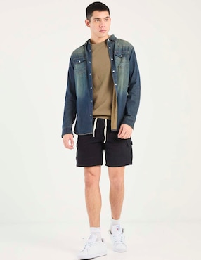 Sobrecamisa casual That's It de algodón manga larga para hombre