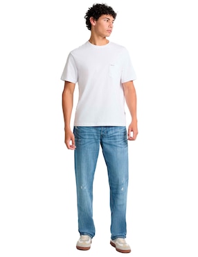 Jeans straight Guess Jeans M5GA1BD5NV1-GJSL deslavado para hombre