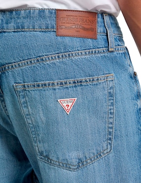 Jeans straight Guess Jeans M5GA1BD5NV1-GJSL deslavado para hombre