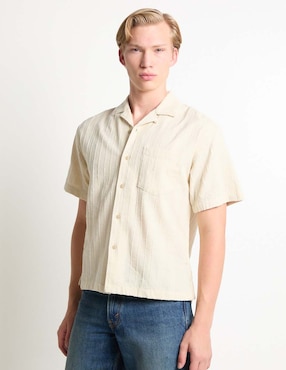 Camisa casual American Eagle de algodón manga corta para hombre