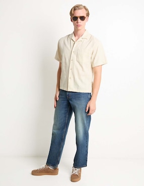 Camisa casual American Eagle de algodón manga corta para hombre