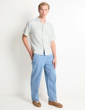 Camisa casual American Eagle de algodón manga corta para hombre