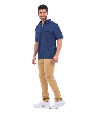Camisa casual Buffalo Jeans David Bitton de algodón manga corta para hombre