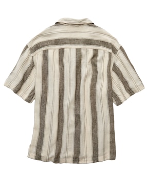 Camisa casual American Eagle de lino manga corta para hombre