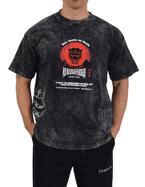 Playera John Leopard bushido cuello redondo para hombre