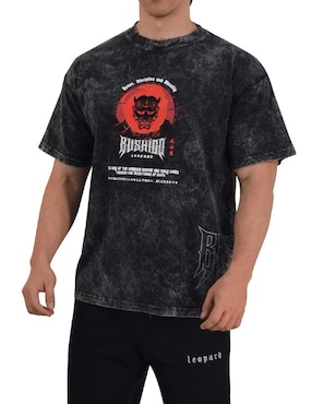 Playera John Leopard bushido cuello redondo para hombre