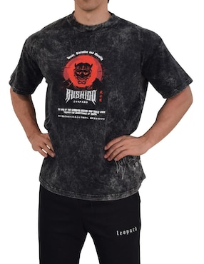 Playera John Leopard bushido cuello redondo para hombre
