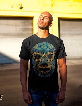 Playera Karani-Art luchol cultura mexicana cuello redondo para hombre