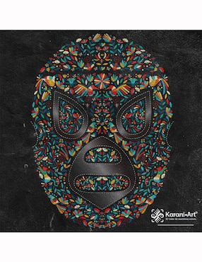 Playera Karani-Art luchador otomi estilo mexicano cuello redondo para hombre