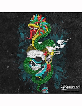 Playera Karani-Art yoatzin estilo mexicano cuello redondo para hombre