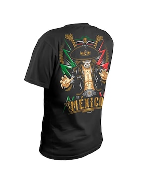 Playera Karani-Art charro vengador estilo mexicano cuello redondo para hombre