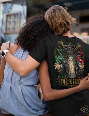 Playera Karani-Art charro vengador estilo mexicano cuello redondo para hombre