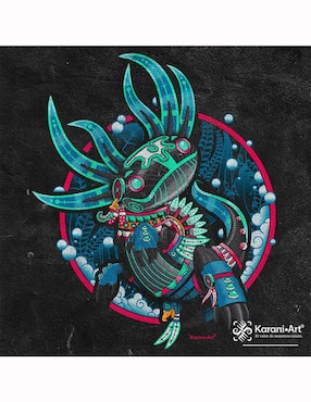 Playera Karani-Art axolotl cuello redondo para hombre