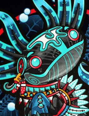 Playera Karani-Art axolotl cuello redondo para hombre