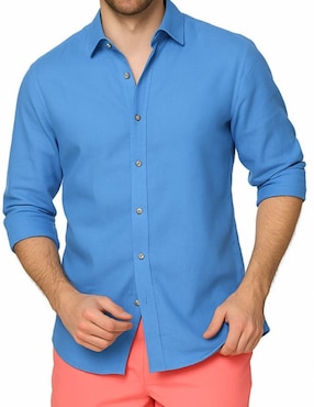 Camisa playa Ocean Slave de lino manga larga para hombre