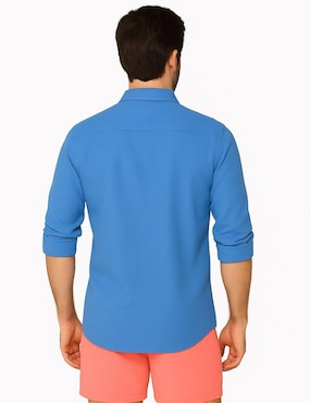 Camisa playa Ocean Slave de lino manga larga para hombre