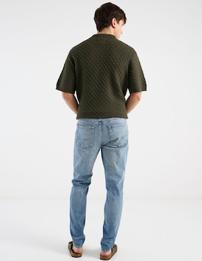 Jeans slim American Eagle deslavado para hombre