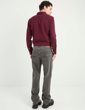 Jeans straight Hollister lavado obscuro para hombre