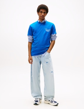 Playera Tommy Jeans Font play cuello redondo para hombre