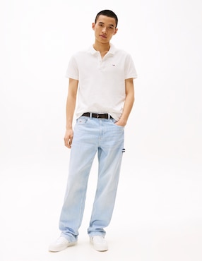 Playera tipo polo Tommy Jeans Classic flag para hombre