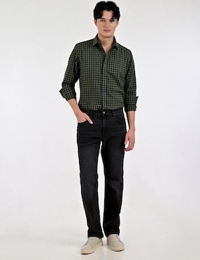 Jeans straight Supply lavado whisker para hombre