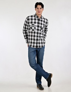 Camisa casual Supply de algodón manga larga para hombre