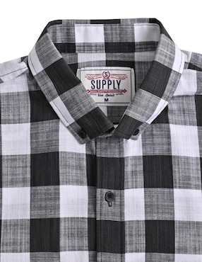 Camisa casual Supply de algodón manga larga para hombre