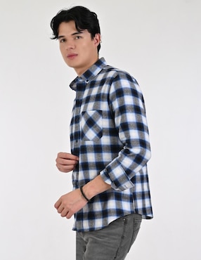 Camisa casual Supply de algodón manga larga para hombre