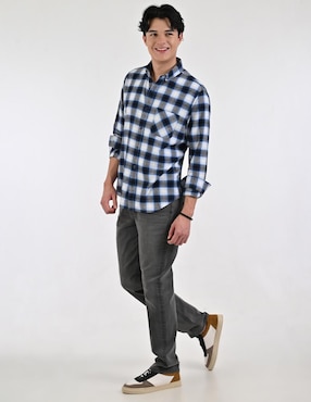 Camisa casual Supply de algodón manga larga para hombre