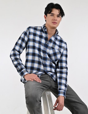 Camisa casual Supply de algodón manga larga para hombre