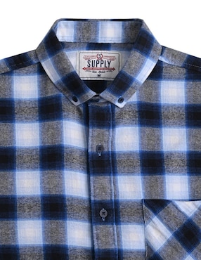 Camisa casual Supply de algodón manga larga para hombre