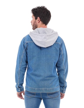 Chamarra denim Buffalo Jeans David Bitton de mezclilla capucha desmontable para hombre