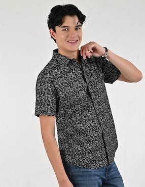 Camisa casual Supply de algodón manga corta para hombre