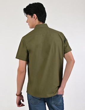 Camisa casual Supply de algodón manga corta para hombre